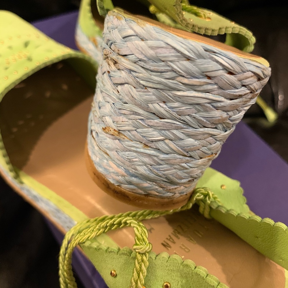 Stuart Weizmann Picadilly Menthol Suede Wedge - Picture 6 of 8